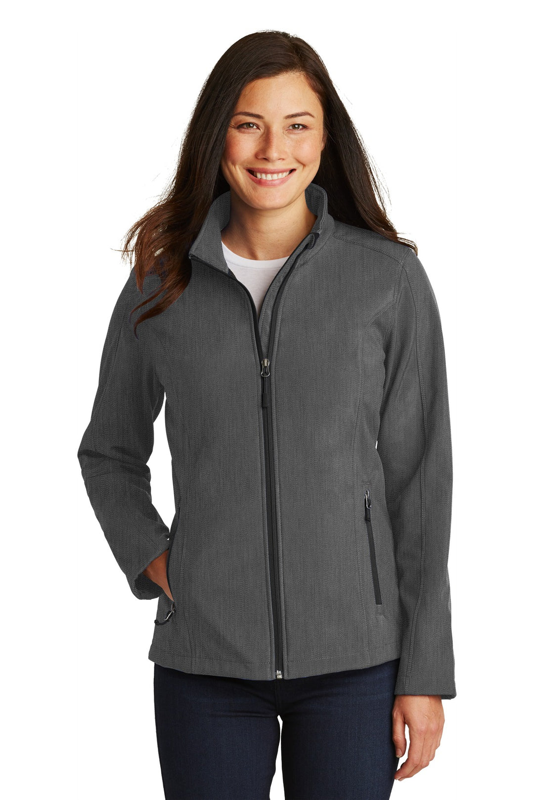 ジャケット・アウター AddElm SOFT SHELL JACKET 2 L317_blackcharcoalhthr_model_f